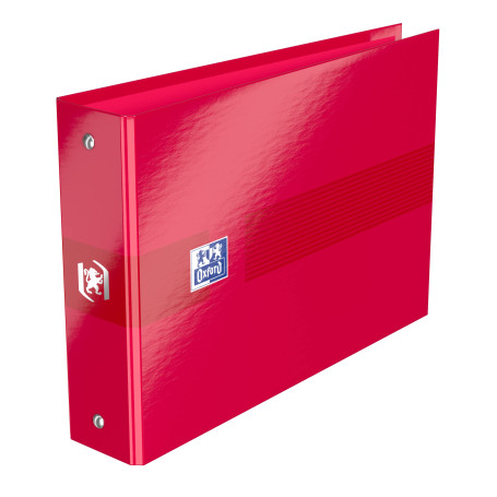 OXFORD Classeur Color Life A5 à l'italienne Dos 35mm 2 Anneaux Ronds Couverture Carte Pelliculée Rouge