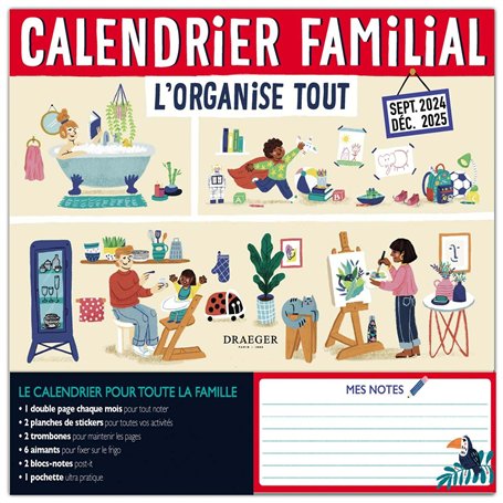 DRAEGER PARIS 1886 - Calendrier Familial 2024-2025 - 16 Mois - 28