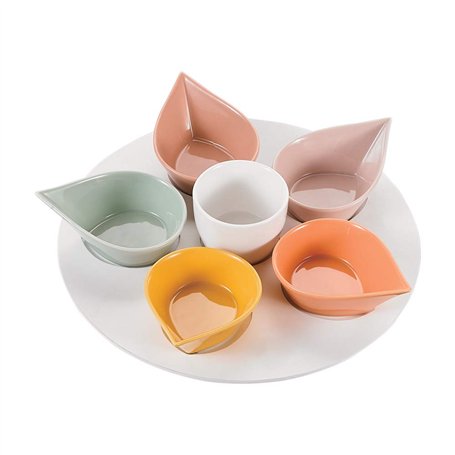 Table Passion - Service aperitif petale 7 pc d34cm