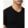 Athena Promo Tee-Shirt Coton Bio 8A69 Maillot de Corps, Blanc/Noir, S (Lot de 4) Homme
