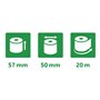 Exacompta - Réf. 40346E - Carton de 50 bobines pour machine à calculer - largeur 57 mm x diamètre 50 mm - mandrin 12 mm - 1 pli