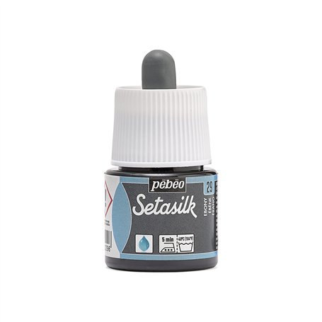 Pébéo – Flacon Setasilk Ebene 45 ml - Peinture sur soie - Flacon Bouchon Pipette de 45 ml – Couleur Ebène