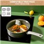 Tefal Sauteuse 24 cm + couvercle verre, Induction, Revêtement antiadhésif céramique, Eco-conçue, Recyclée, Cuisson saine, Thermo