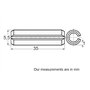 Restagraf Goupille Élastique d=5x35 mm Iso 8752 Compatible avec Tout Type de Véhicule (Pack de 25 Pcs)