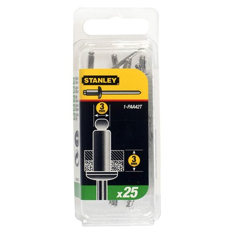 Stanley 1-PAA42T Rivet en Alu 3 mm x 3 Boîte 25 pièces