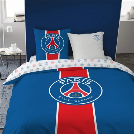 PSG CLASSIC 1 or 2 Person Bed Set | 100% Cotton | OEKO-TEX | Duvet Cover 220x240 cm + 2 Pillowcases 65x65 cm Reversible Printed
