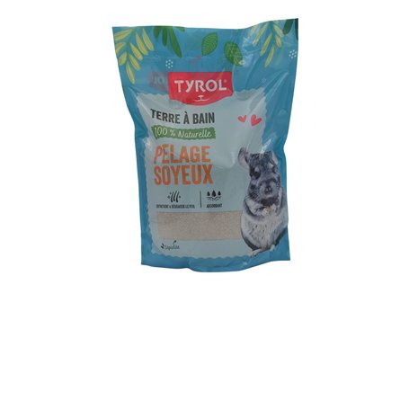 Tyrol | Terre à Bain pour Chinchilla | Pour Chinchilla et Petits Rongeurs | Pour un Pelage Soyeux et Purifié | Entretient la Fou