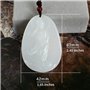 LXMYLI Véritable Jade Emerald Jade Dragon Kwan Yin Guan Yin Déesse de Mercy Bodhisattva Buddha Collier Pendentif amulette (Certi