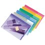 Djois made by Tarifold 12 Enveloppes Porte-documents Plastique Fermeture Scratch Format A4-6 couleurs x2 (Bleu