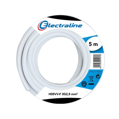 Electraline 60107083J Couronne de câble H05VV-F pour rallonge 5 m section 3G2