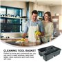 De Nettoyage Poignée Seau 3 Compartiment Outil De Nettoyage Panier Rectangulaire De Stockage pour Produits De Nettoyage sous Évi