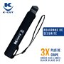 KELI - Cutter Katana crantée 18mm avec Réservoir + Dragonne + 2 LAMES BLACK BLADE SK2 (Durée de vie 3 fois supérieure)