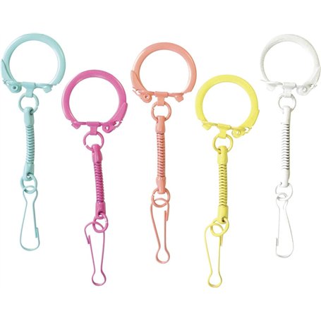 Lot de 10 porte-clés avec mousqueton 'Graine Créative by PW' Arc-en ciel