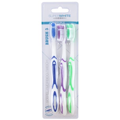 PROWHITE - brosse a dent souple - lot de 3