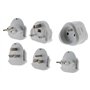 Zenitech - Lot de 6 adaptateurs de Voyage 5 Prises mâles + 100 Pays - Pochette Offerte - Blanc