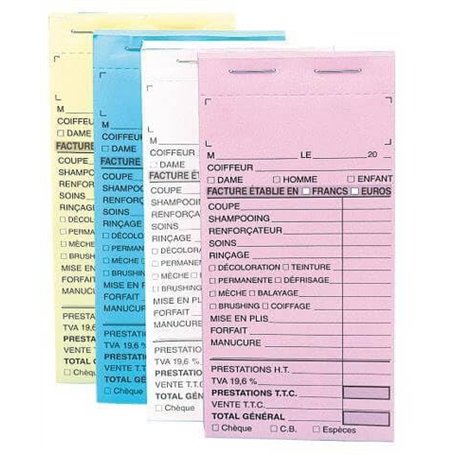 Carnet de caisse coiffure sans numéro X10 Sibel