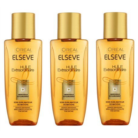 L’Oréal Paris Elsève Soin Cheveux Huile Extraordinaire Universelle 50 ml - Lot de 3