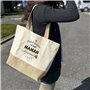 Sac Maman d'Amour | Cabas de Plage Courses Coton et Toile de Jute Idée Cadeau Femme