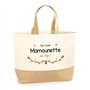 Sac Mamounette au top | Cabas de Plage Courses Coton et Toile de Jute Idée Cadeau Femme