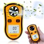 FISHTEC Anémomètre Numérique Portable - Mesure la Vitesse du Vent actuelle/moyenne/maximale + Température - Ecran LCD rétroéclai