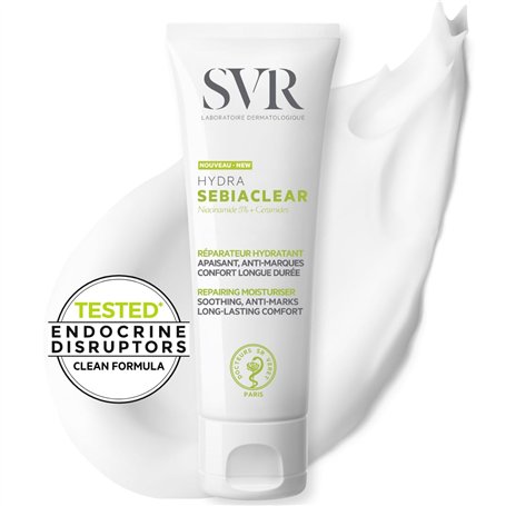 SVR - Sebiaclear Hydra - Soin réparateur apaisant anti-marques - Pour peaux sensibles à tendance acnéique sous traitement desséc