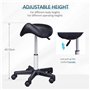 HOMCOM Tabouret de massage tabouret selle ergonomique pivotant 360° hauteur réglable revêtement synthétique noir