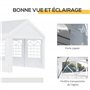 Outsunny Chapiteau Barnum Tente Barnum tonnelle de réception chapiteau de Jardin 6 x 4 x 2,8 m polyéthylène 8 fenêtres et Acier 