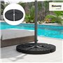 Outsunny Lot de 4 Pieds de Parasol Poids de lestage pour parasols déportés - A remplir d'eau jusqu'à 52 kg ou de Sable jusqu'à 6