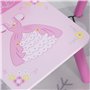 HOMCOM Ensemble Table et chaises Enfant Design Princesse Motif Couronne Bois pin MDF Rose