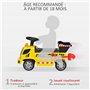 HOMCOM Porteur Enfant Camion 18-36 Mois Benne basculante Pelle Effets sonores Lumineux Noir Jaune