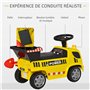 HOMCOM Porteur Enfant Camion 18-36 Mois Benne basculante Pelle Effets sonores Lumineux Noir Jaune