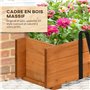 Outsunny Jardinière rectangulaire en Bois carré Potager jardinière à Suspendre avec 2 Crochets - 91 x 18 x 16,5 cm Marron