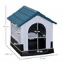 PawHut Niche pour Chien chenil à l'extérieur pour Chiens de Petite et Moyenne Taille - 64,5 x 57 x 66 cm - Blanc et Bleu