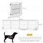 PawHut Barrière de sécurité pour Chien barrière de Protection à 4 Panneaux Pliante clôture pour Animal Domestique en Bois - dim.
