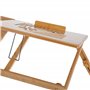 HOMCOM Table de lit, Plateau pour Ordinateur, Table d'appoint en Bois de Bambou, Plateau inclinable, Pliable et réglable en Haut