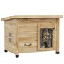 PawHut Maison pour Chats Niche d'extérieur en Bois surélevée avec Toit Asphalte