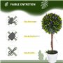 HOMCOM Lot de 2 Plantes artificielles avec Fleurs de Lavande Arbre Artificiel Tronc et Pot Inclus - Hauteur 60 cm intérieur et e
