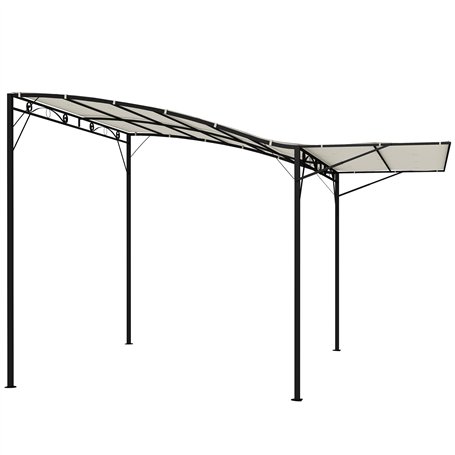 Outsunny Pergola tonnelle de Jardin avec auvent réglable Acier Polyester Haute densité crème