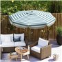 Outsunny Parasol de jardin extérieur parasol inclinable rond Ø2,7 x 2,4 m parasol droit avec ouverture fermeture manivelle, fran
