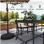 Outsunny Pied de Parasol Rond, Support Parasol en HDPE, Base de Parasol Remplissage Eau Sable, Socle de Parasol, Design en Forme