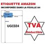 100 feuilles de papier avec étiquette intégrée pour facturation via Seller central Amazon - Etiquette format standard 45 X 85 mm