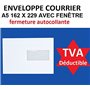 lot de 20 enveloppes courrier A5 avec fenêtre - C5 papier velin blanc 90g format 162 x 229 mm une enveloppe blanche avec fermetu