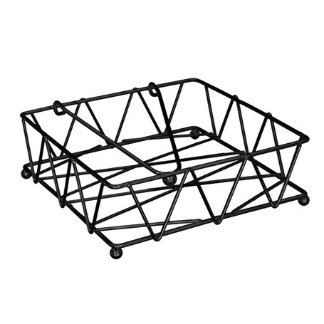 HOME DECO FACTORY - KA2476 - Porte Serviettes de Table Filaire avec Rabat Noir; Distributeur de Papier pour Table à Manger