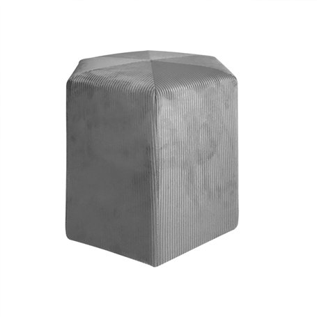 HOME DECO FACTORY - Pouf Assise Decoration Assise Velours Cotele Gris Fonce - Dimensions : 35X35X35 cm