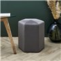 HOME DECO FACTORY - Pouf Assise Decoration Assise Velours Cotele Gris Fonce - Dimensions : 35X35X35 cm