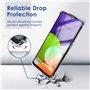 AURSTORE Coque pour Samsung Galaxy A22 4G, Coque Samsung M32 4G, Housse Etui en Transparent Silicone TPU Souple [Bumper avec Coi