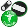 Badgmania Badge Magnétique 3.8cm Pharmacienne Caducée Esculape Blanc Fond Vert Identifiant Pharmacie