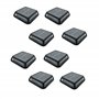 Lot de 8 balises solaires de jardin carrées à poser balisage LED blanc chaud 8x QUADRY 12x12cm