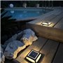 Lot de 8 balises solaires de jardin carrées à poser balisage LED blanc chaud 8x QUADRY 12x12cm