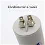 Condensateur à cosses 40 uF universel - Condensateur permanent pour appareils électriques - 450 V - Dimensions 45X94 vis M8 écro